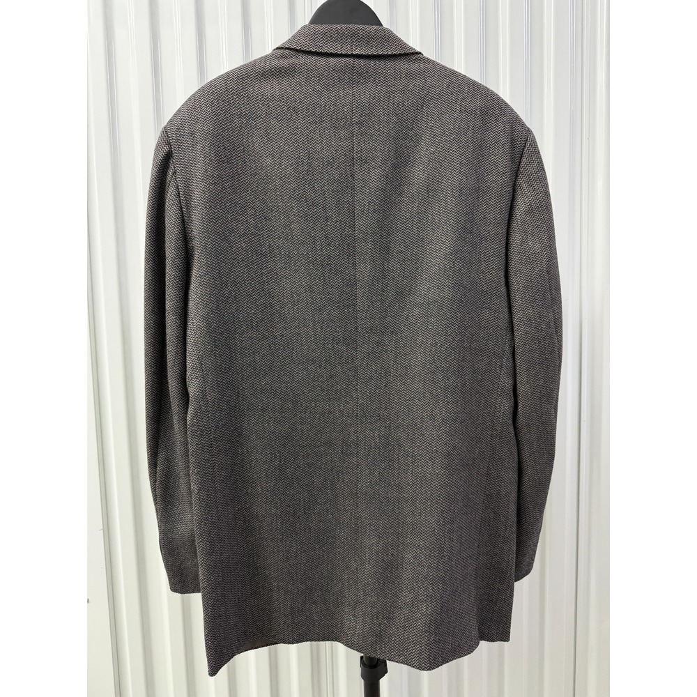 VTG Perry Ellis Marshall Fields Mens Wool Tweed Herringbone Blazer Gray - Picture 2 of 8